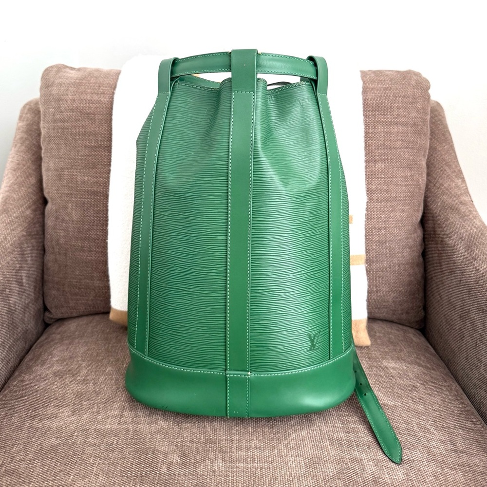 Authentic Louis Vuitton Randonnée PM backpack shoulder bag M52354 green Epi